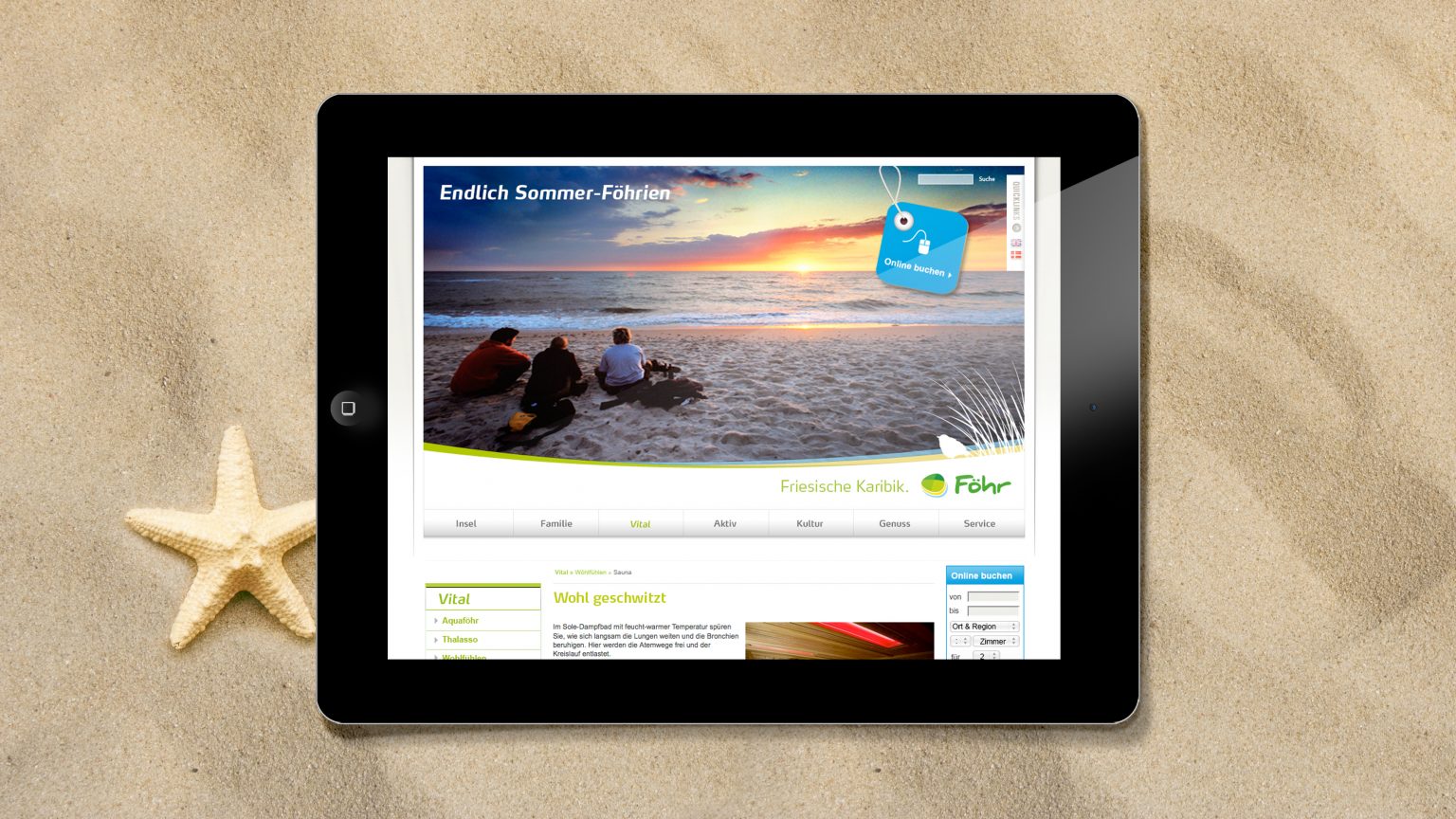 Webdesign im neuen Corporate Design für Insel Föhr