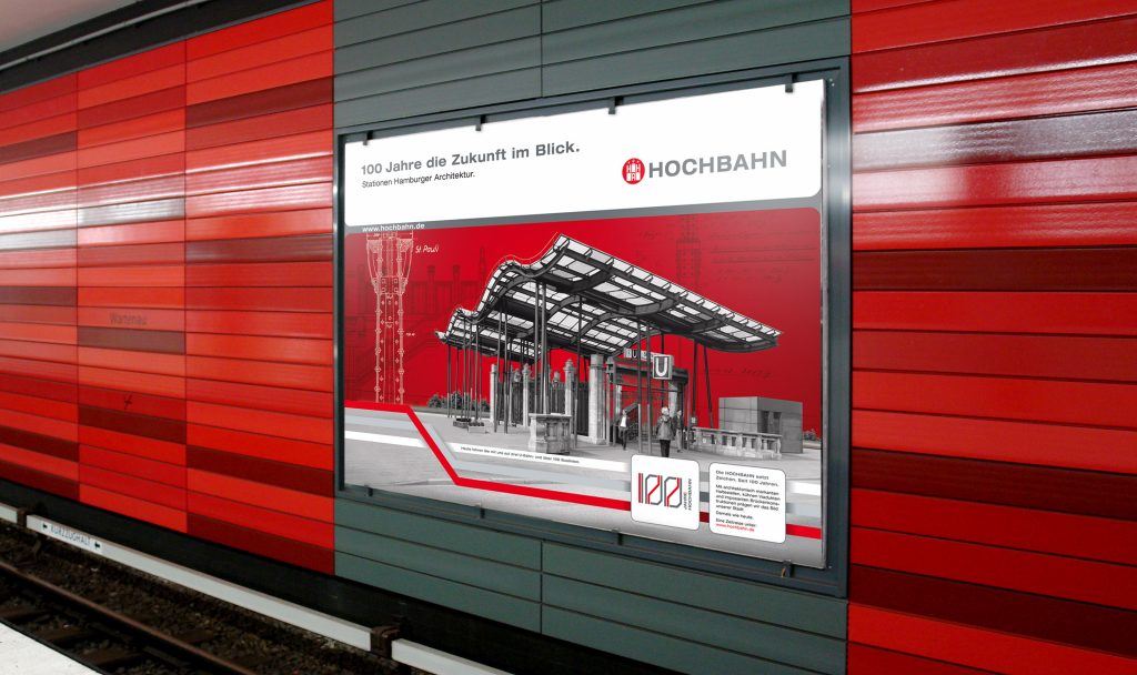 Großfläche mit Motiv aus der Kampagne 100-Jahre-Hamburger-Hochbahn