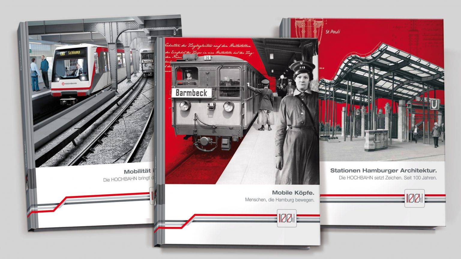 100 Jahre Jubiläum Buchcover-Motive für Hamburger Hochbahn