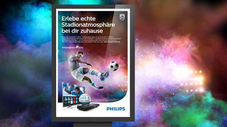 City-Light-Poster zur Philips Ambilight TV Out-of-Home Werbe-Kampagne