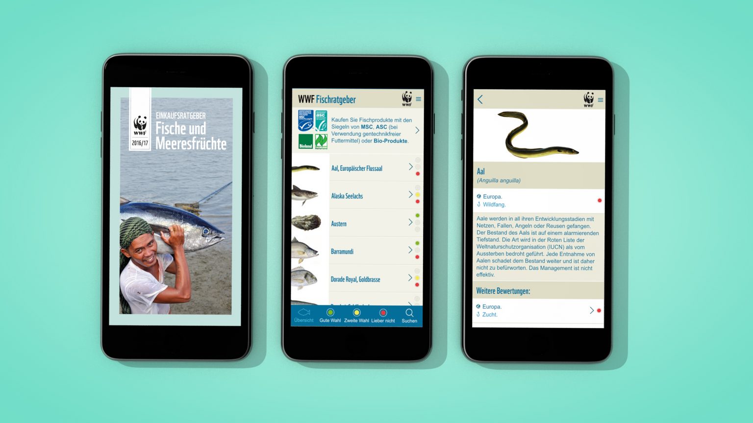 Fischratgeber WWF App-Design