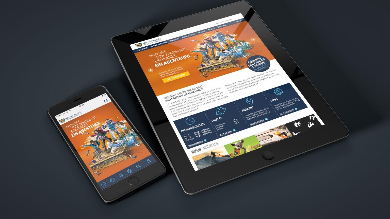 Klimahaus Bremerhaven Webseiten im neuen Screen-Design