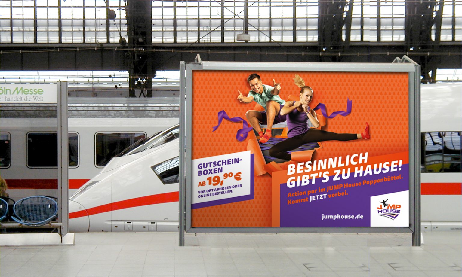 Großflächen-Plakat-Werbung für Jumphouse