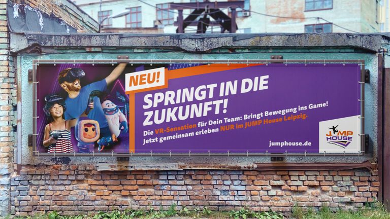 Plakat-Werbung für Jumphouse
