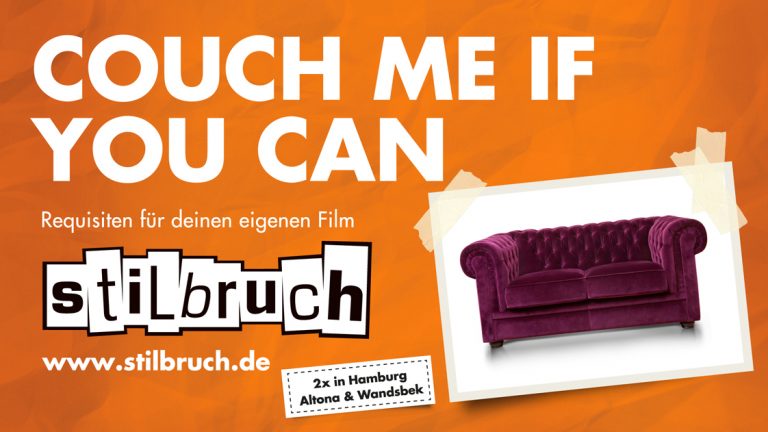 Kampagnen-Motiv für Stilbruch mit dem Titel „Couch me if you can"