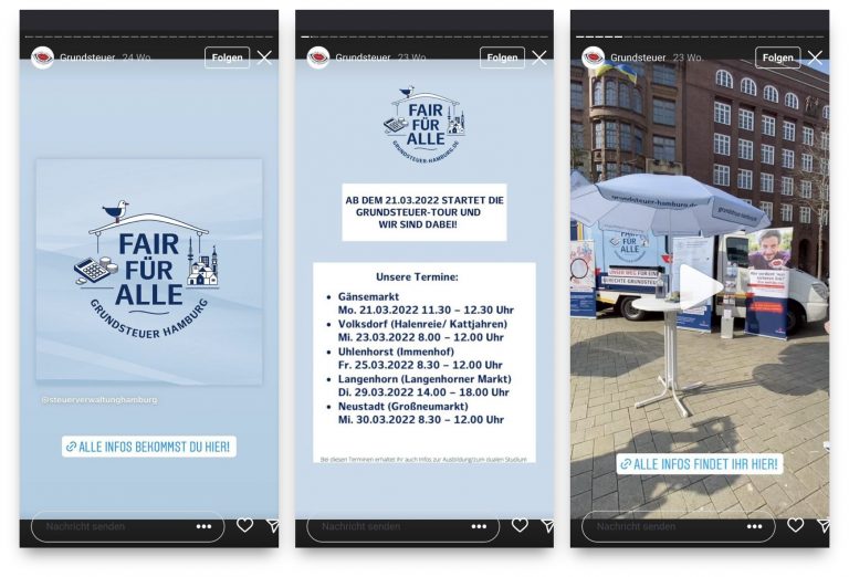Webdesign Screens Smartphone für Hamburger Grundsteuer