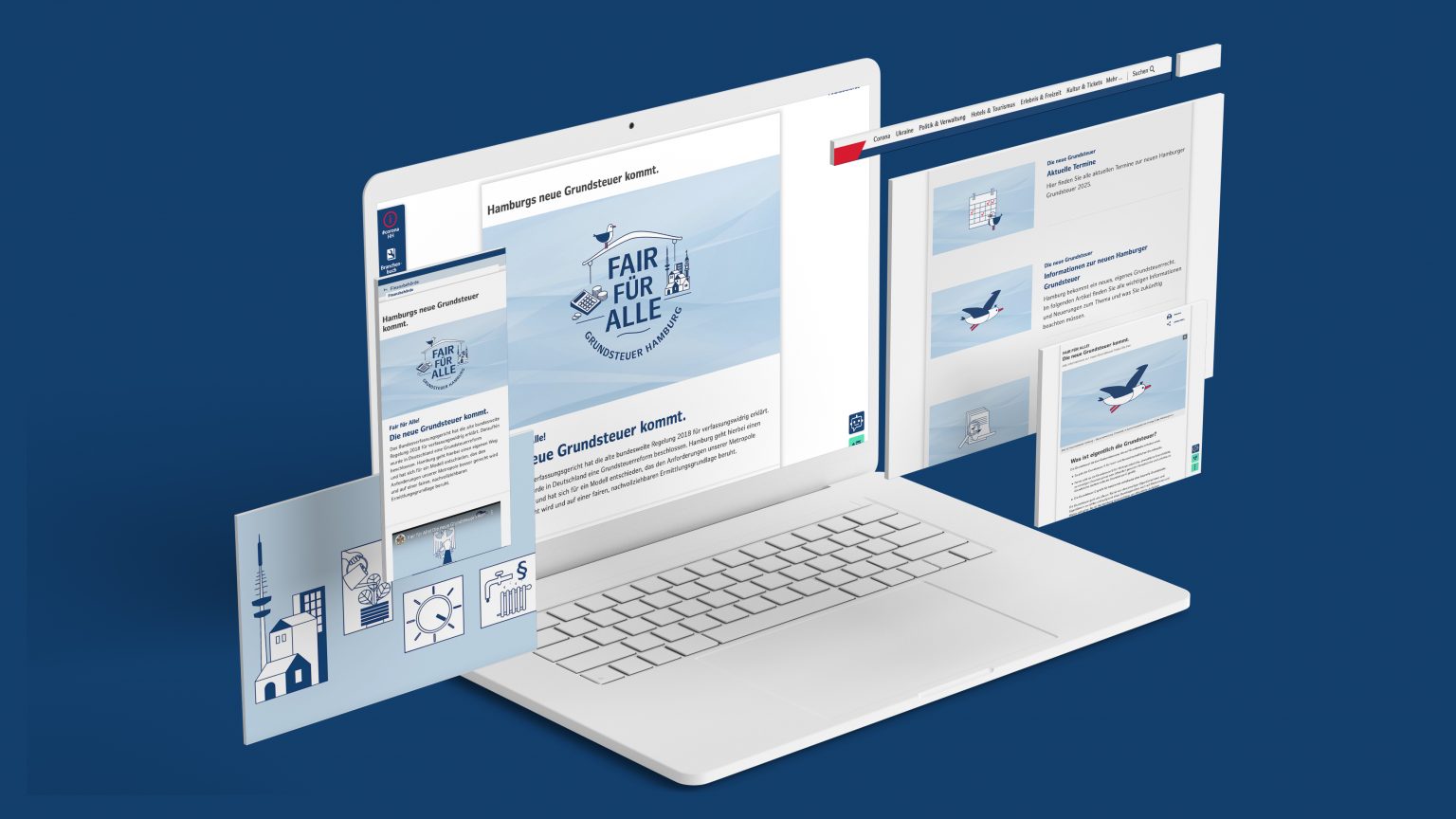 Webdesign für Werbe-Kampagnen-Landingpage für Grundsteuer-Hamburg