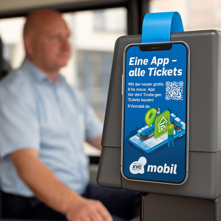 Wobbler-Design für ÖPNV Mobilitätsplattform KVGmobil der KVG Kassel