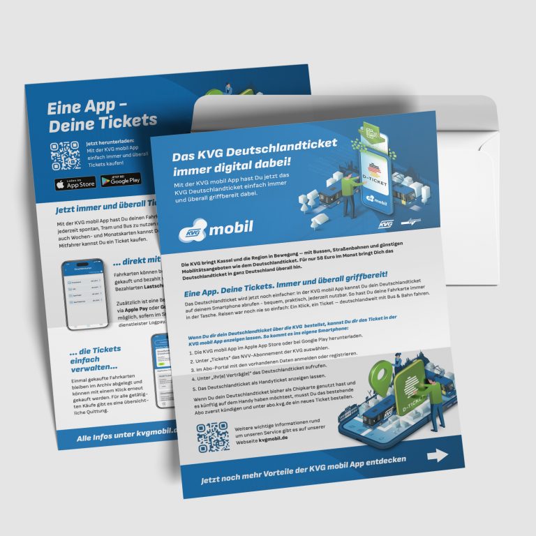 Mailing-Design für ÖPNV Mobilitätsplattform KVGmobil der KVG Kassel