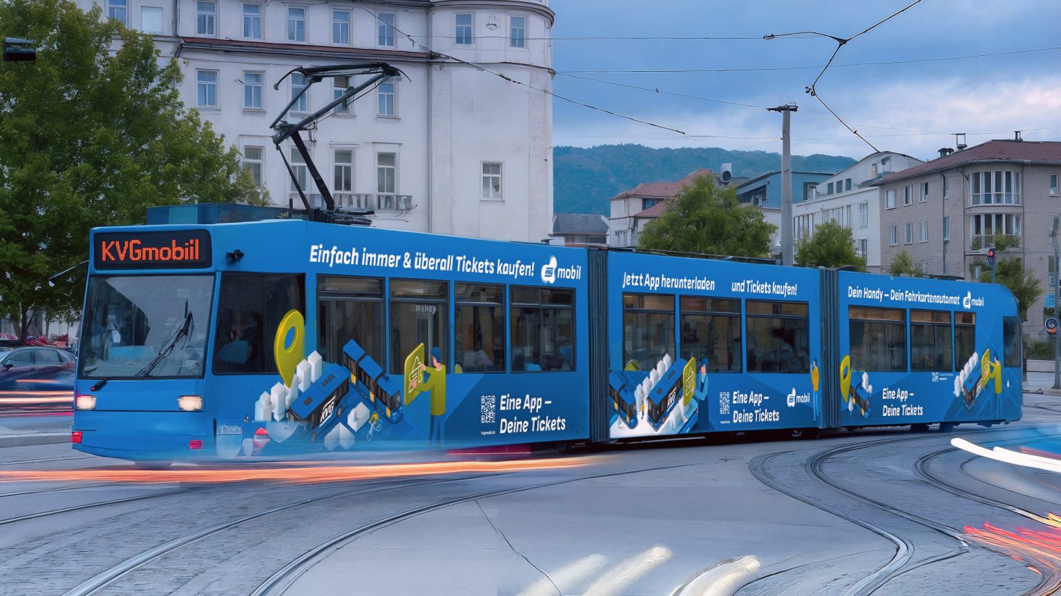 Strassenbahn-Design für ÖPNV Mobilitätsplattform KVGmobil der KVG Kassel