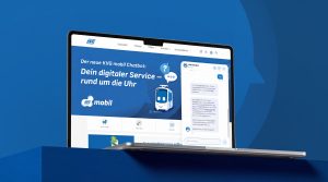 Laptop KVG mobil Chatbot Webseite