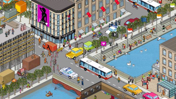 Pixel-Illustration für Hamburger Hochbahn Busfahrer-Kampagne